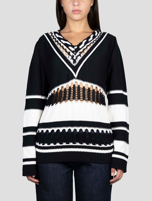 Kiton Black Cashmere Sweater V-Neck