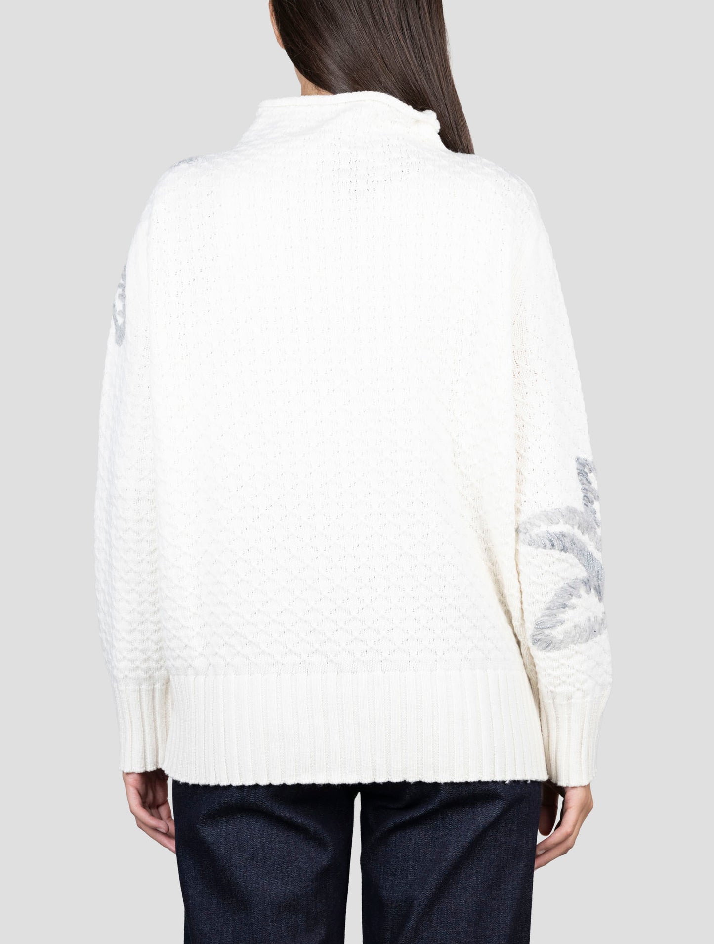 Kiton White Cashmere Sweater Half Neck