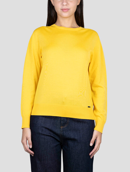 Kiton Yellow Wool Sweater Crewneck