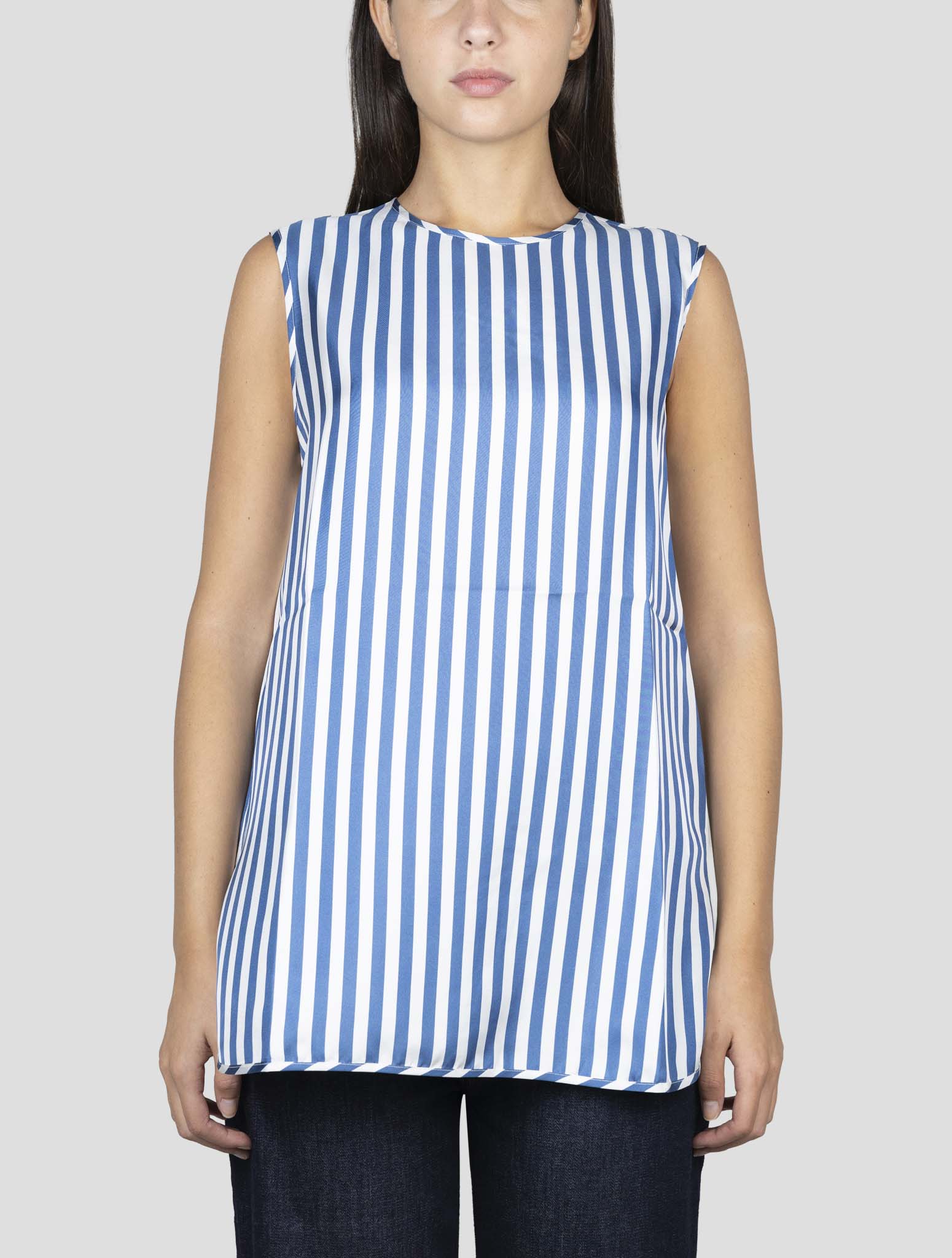 Kiton Blue White Silk Shirt