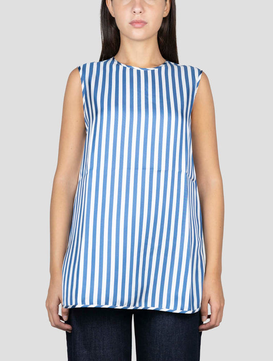 Kiton Blue White Silk Shirt