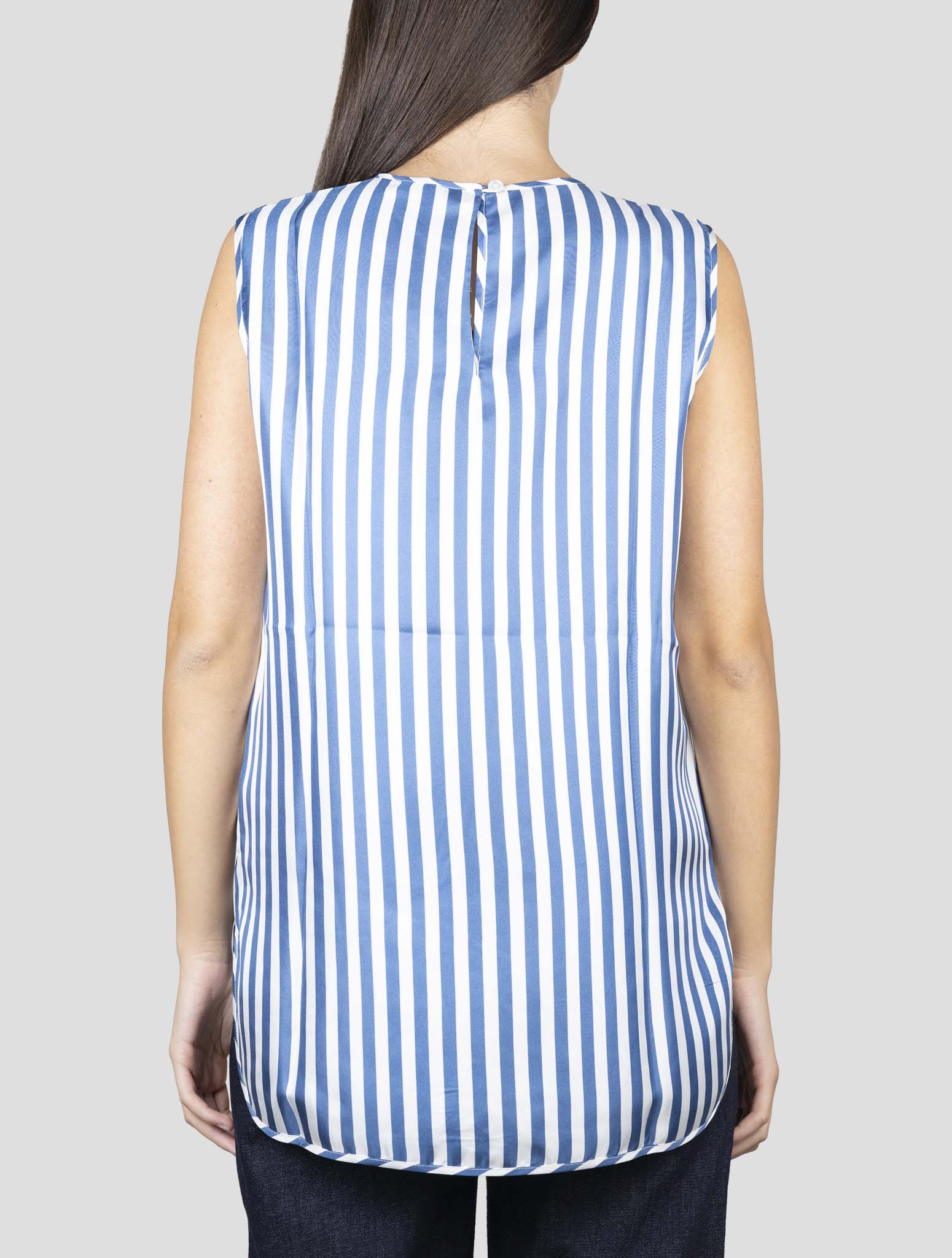 Kiton Blue White Silk Shirt
