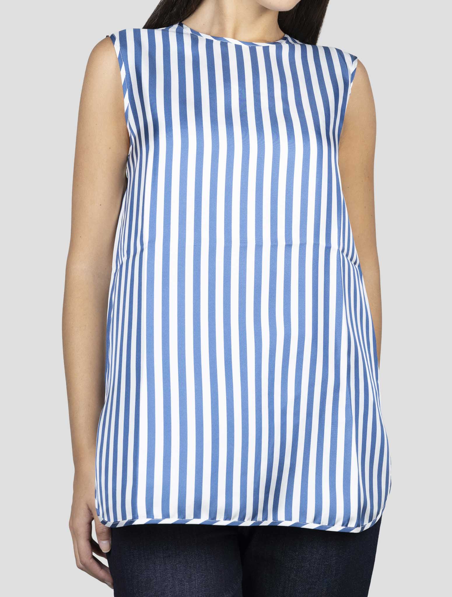 Kiton Blue White Silk Shirt