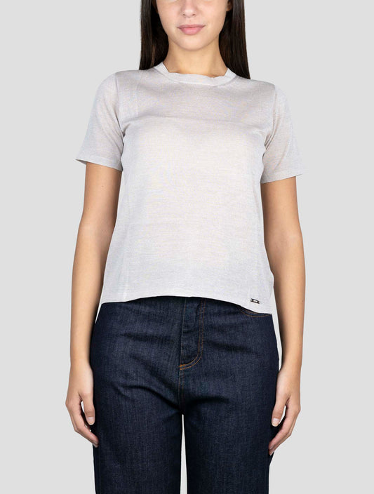 Kiton  Taupe Silk Pl Me T-Shirt