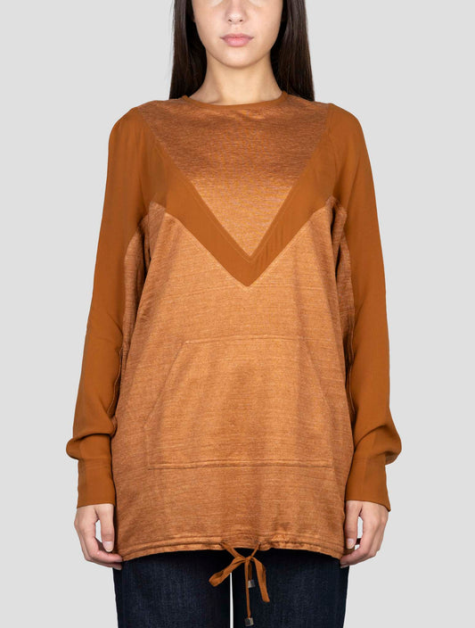 Kiton Brown Linen Sweater Crewneck