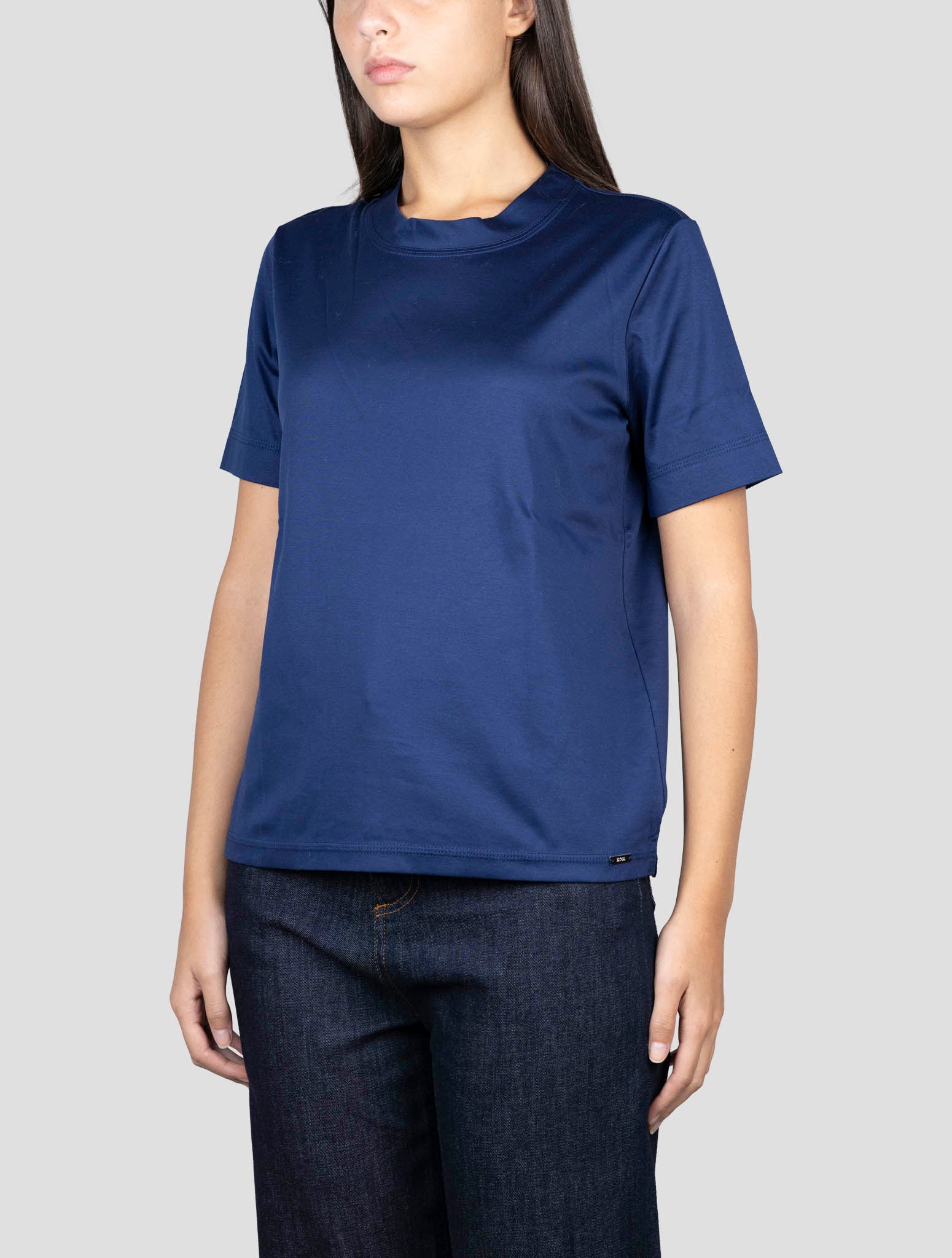 Kiton Blue Cotton T-Shirt