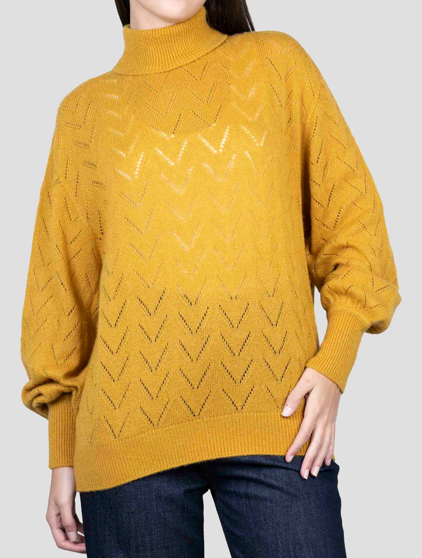 Kiton Brown Cashmere Silk Sweater Turtleneck