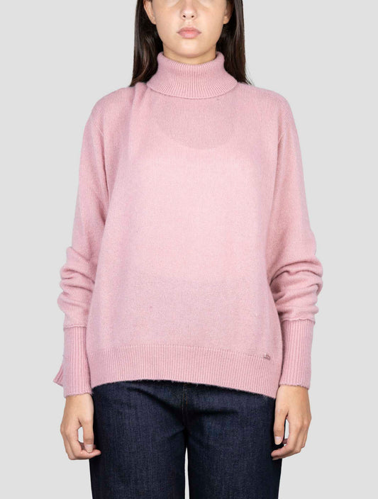 Kiton Pink Cashmere Silk Sweater Turtleneck