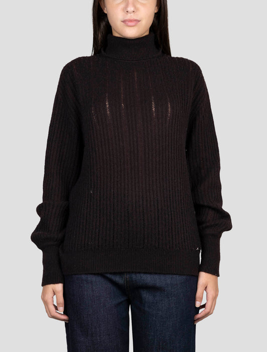 Kiton Brown Cashmere Silk Sweater Turtleneck