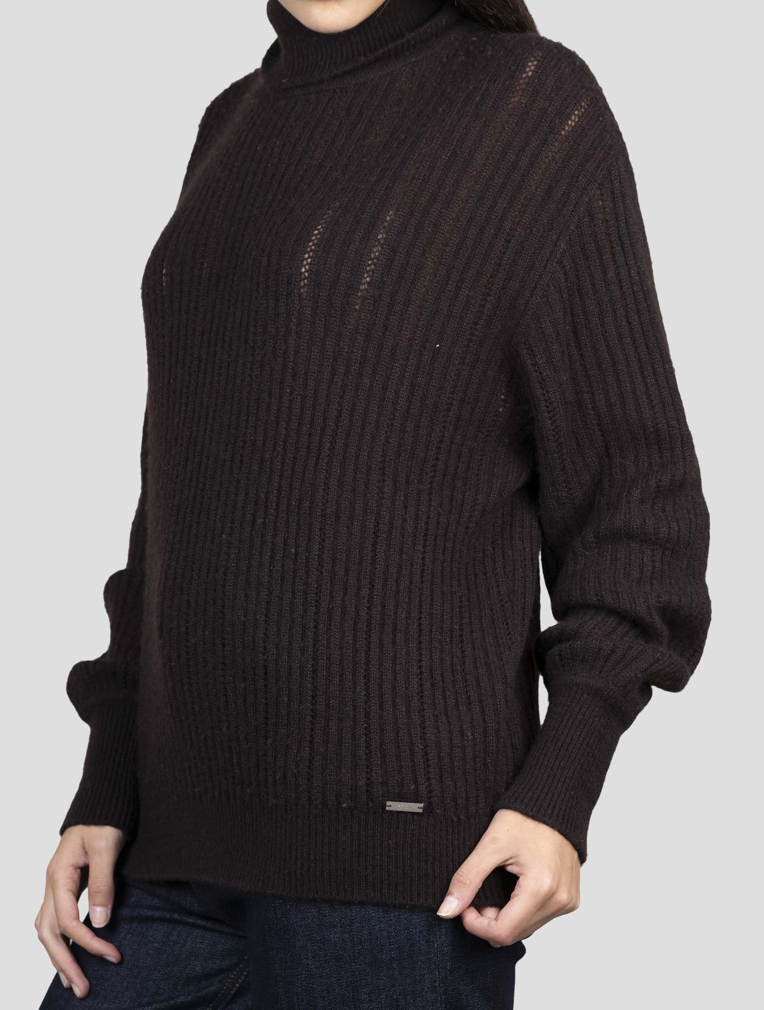 Kiton Brown Cashmere Silk Sweater Turtleneck