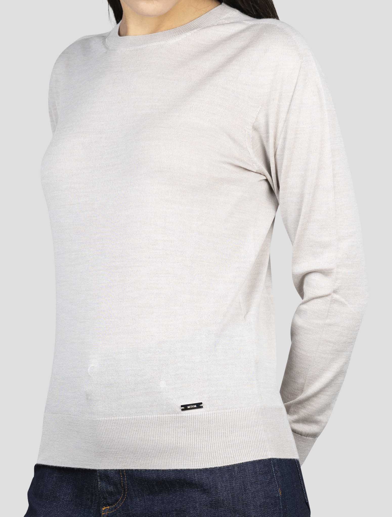 Kiton Beige Wool Sweater Crewneck