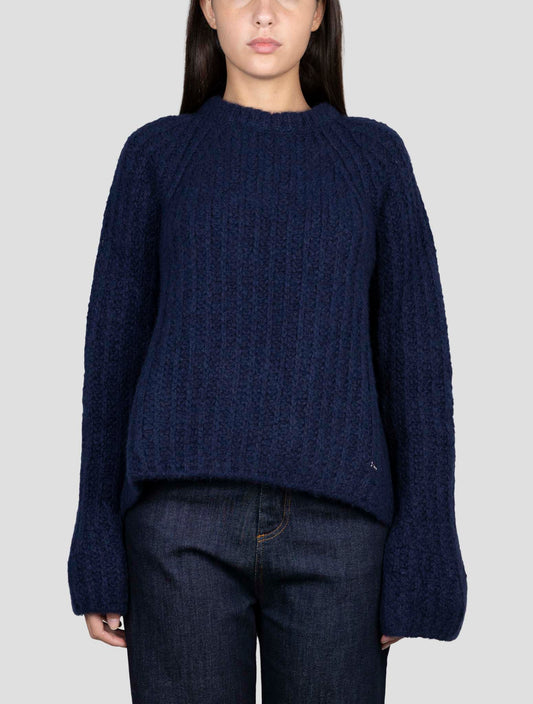 Kiton Blue Cashmere Silk Sweater Crewneck