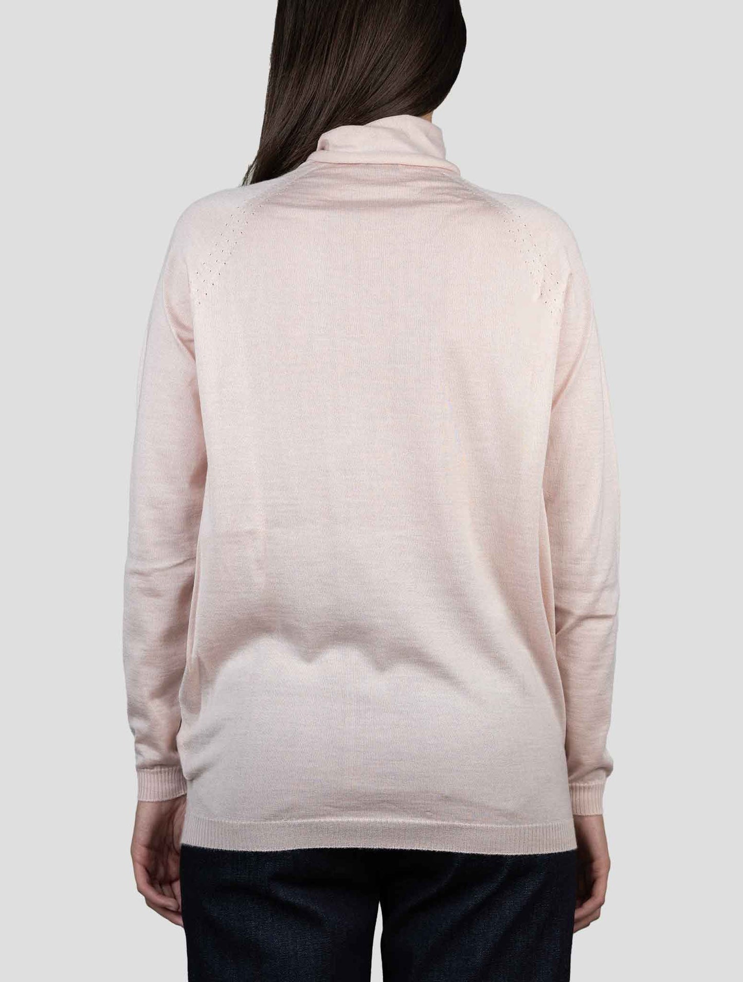 Kiton Pink Cashmere Silk Sweater Turtleneck