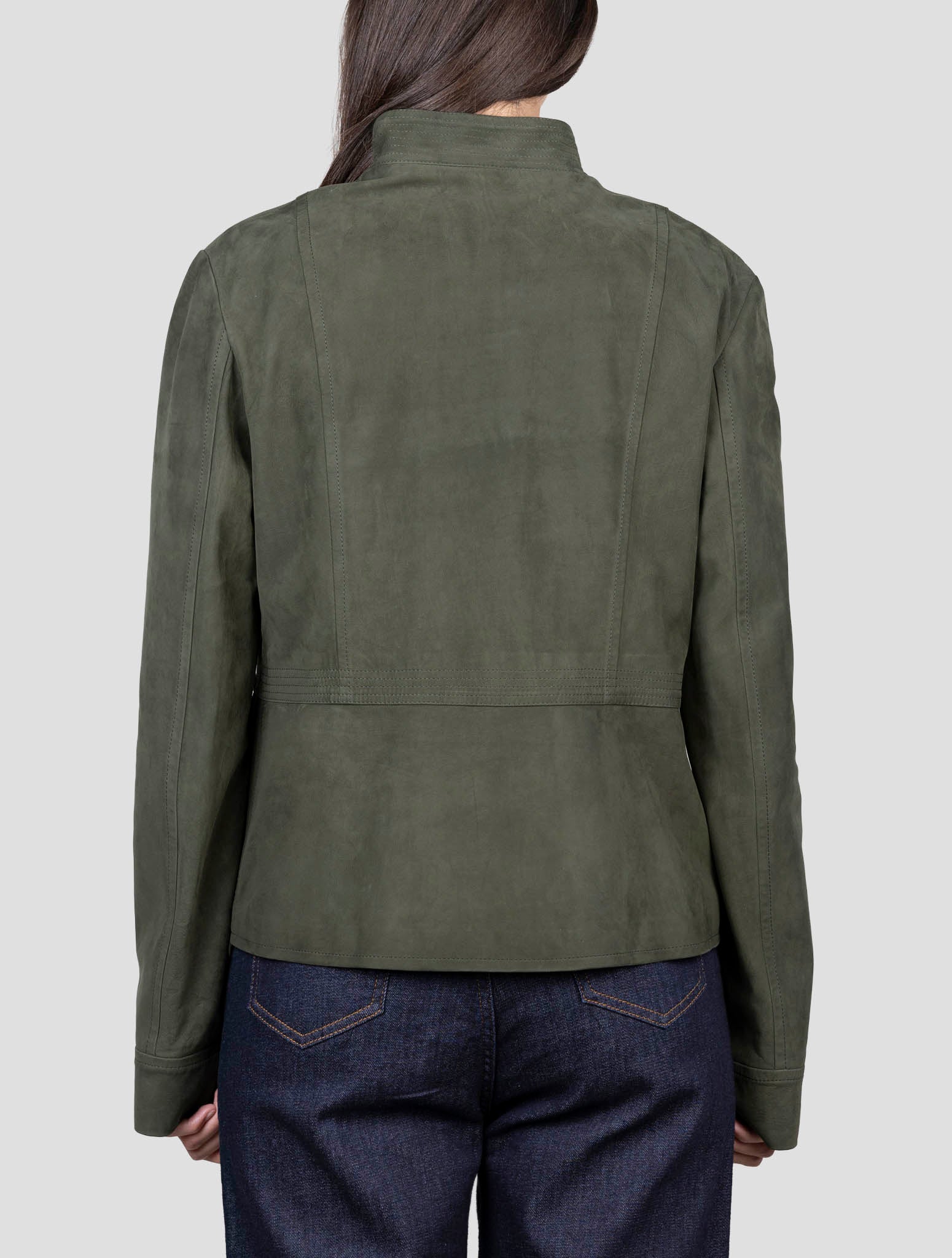 Kiton Green Leather Coat