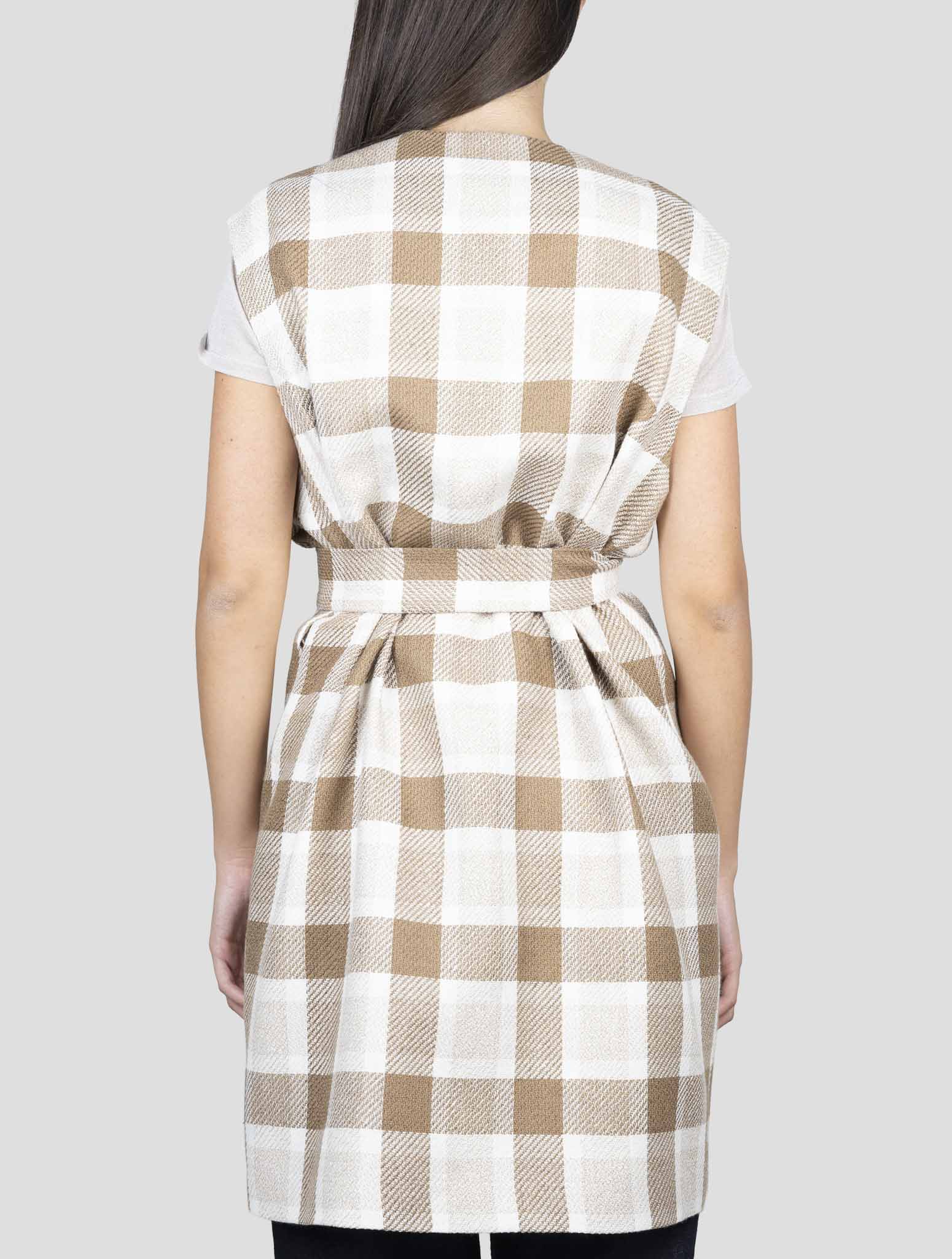 Kiton Brown Cashmere Linen Overcoat details