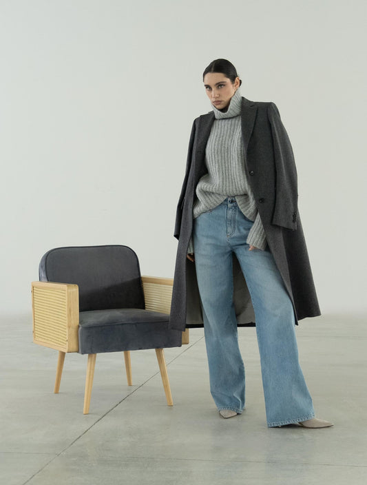 Kiton Gray Cashmere Overcoat