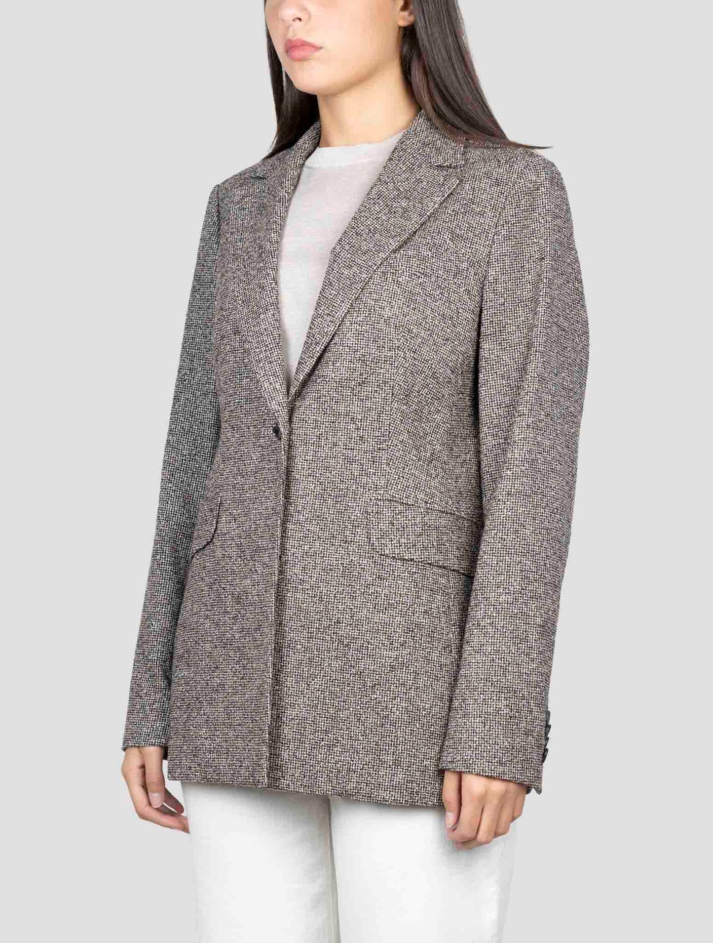 Kiton Brown Virgin Wool Silk Pa Blazer