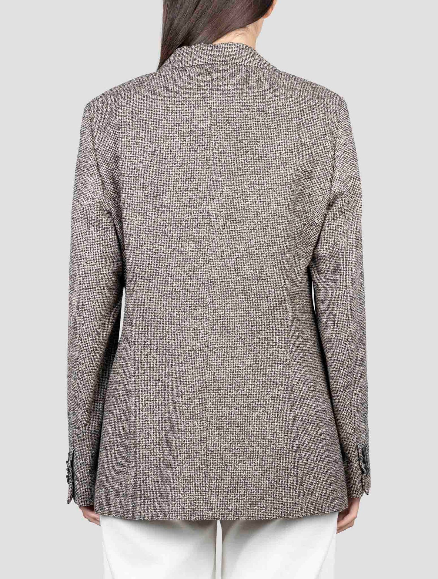 Kiton Brown Virgin Wool Silk Pa Blazer