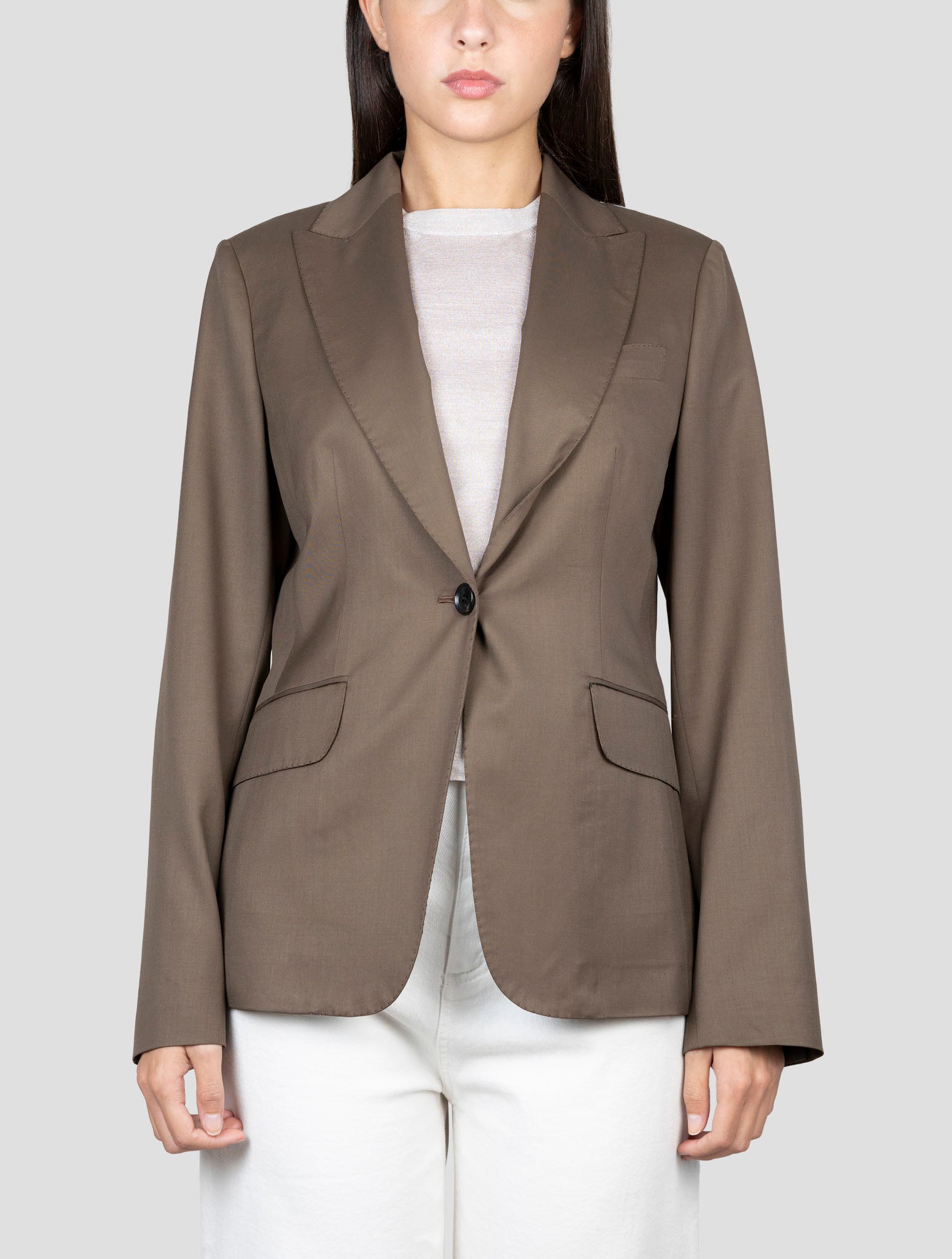 Kiton Dark Green Wool Blazer