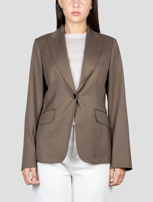 Kiton Dark Green Wool Blazer
