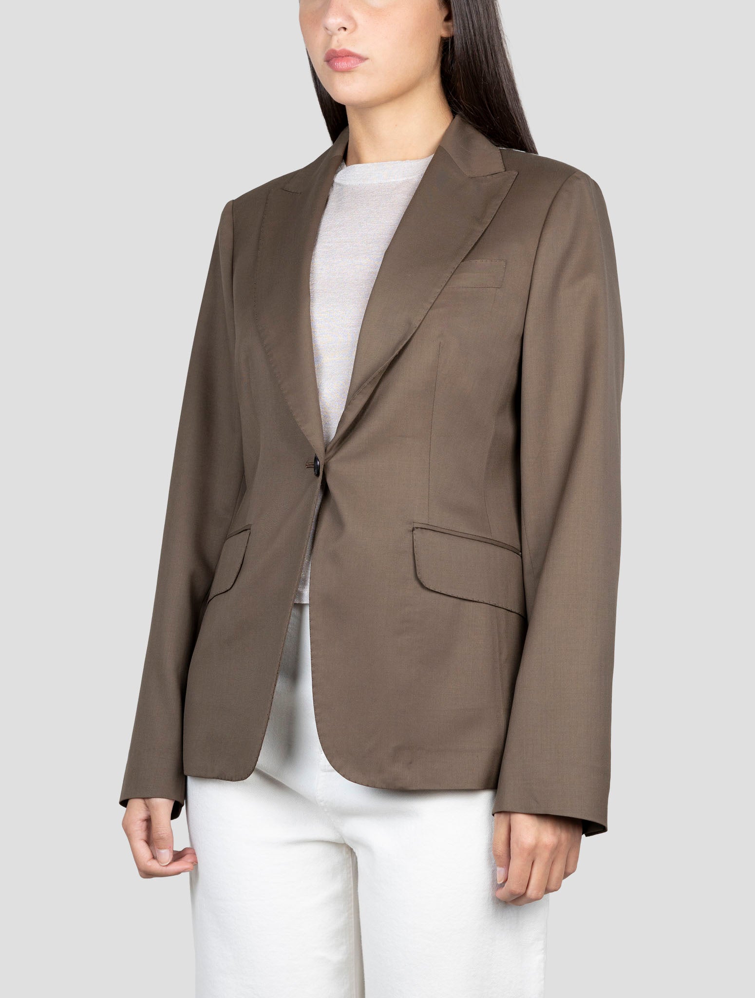 Kiton Dark Green Wool Blazer
