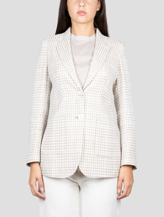 Kiton Beige Linen Cashmere Virgin Wool Blazer