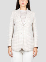 Kiton Beige Linen Cashmere Virgin Wool Blazer