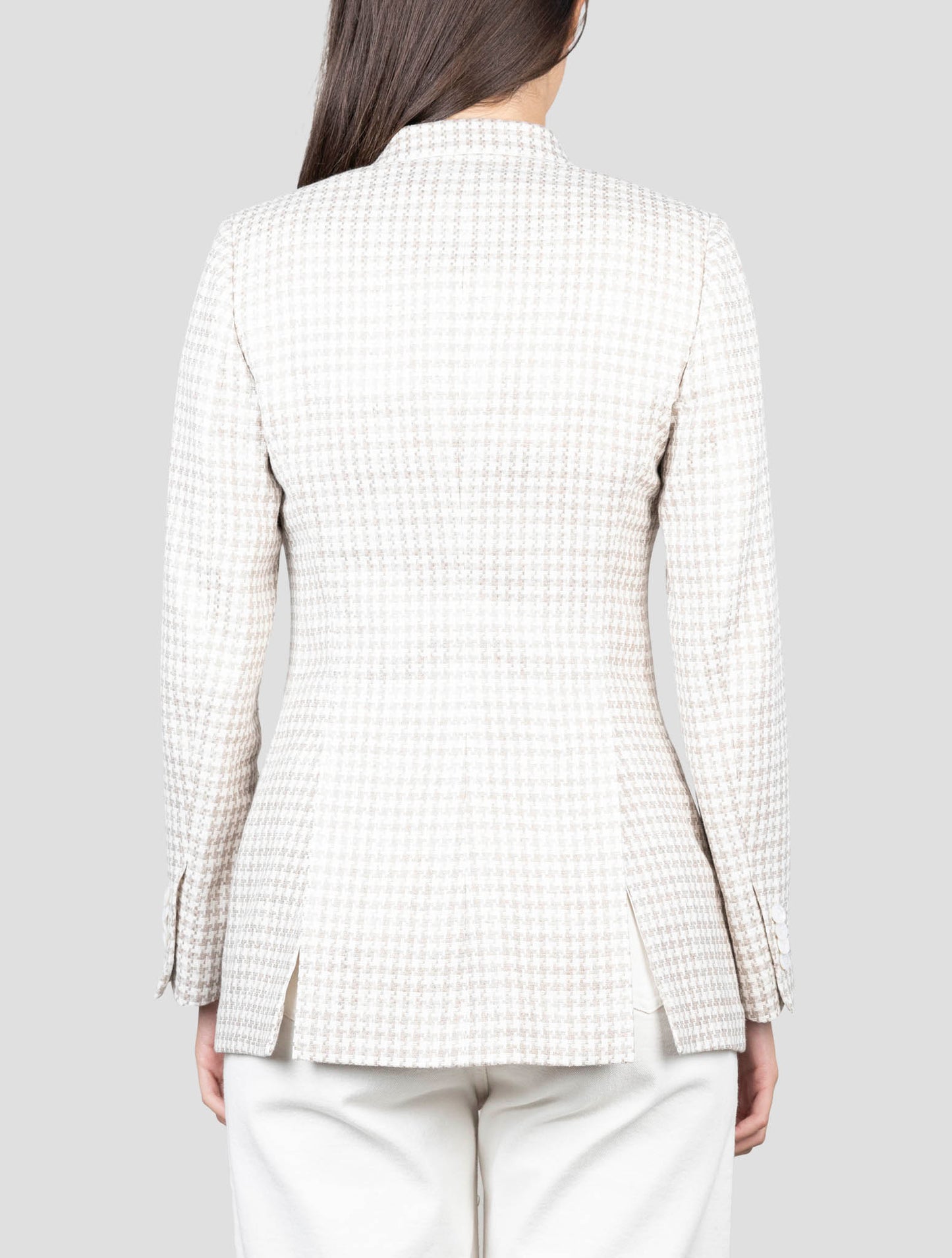 Kiton Beige Linen Cashmere Virgin Wool Blazer
