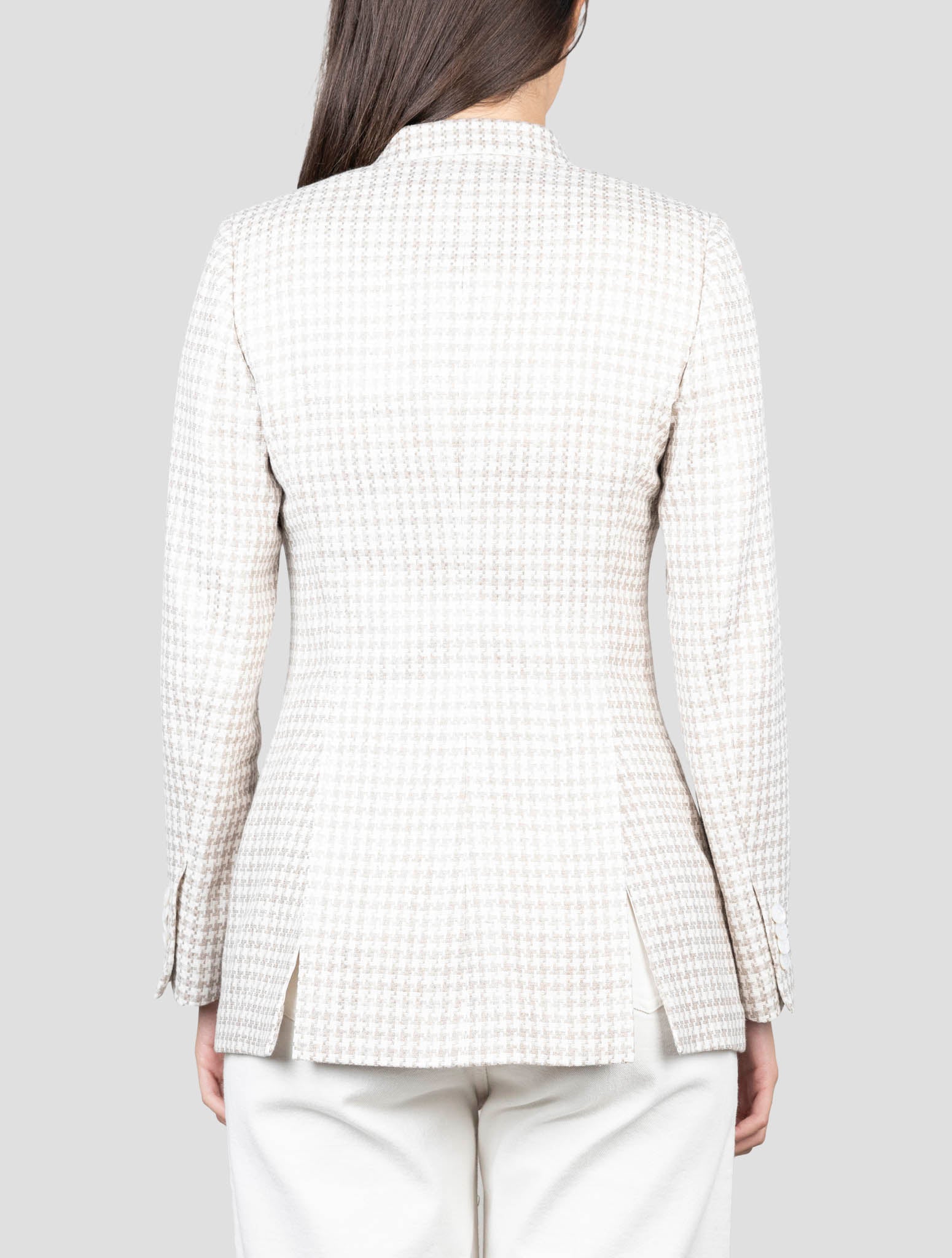 Kiton Beige Linen Cashmere Virgin Wool Blazer