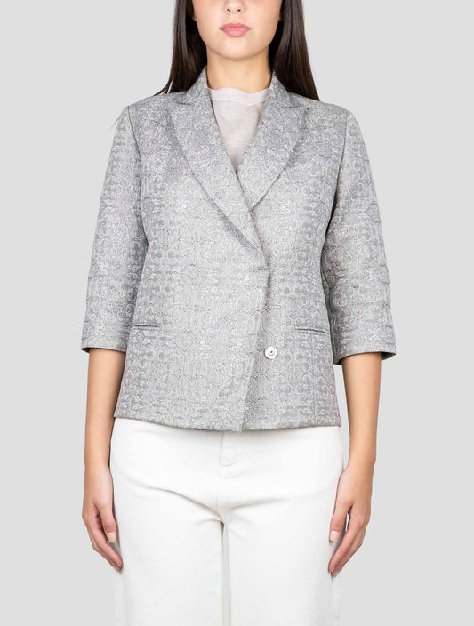 Kiton Gray Pl Cotton Blazer