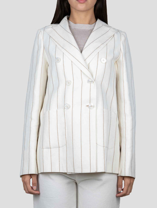 Kiton Beige Linen Alpaca Cotton Blazer