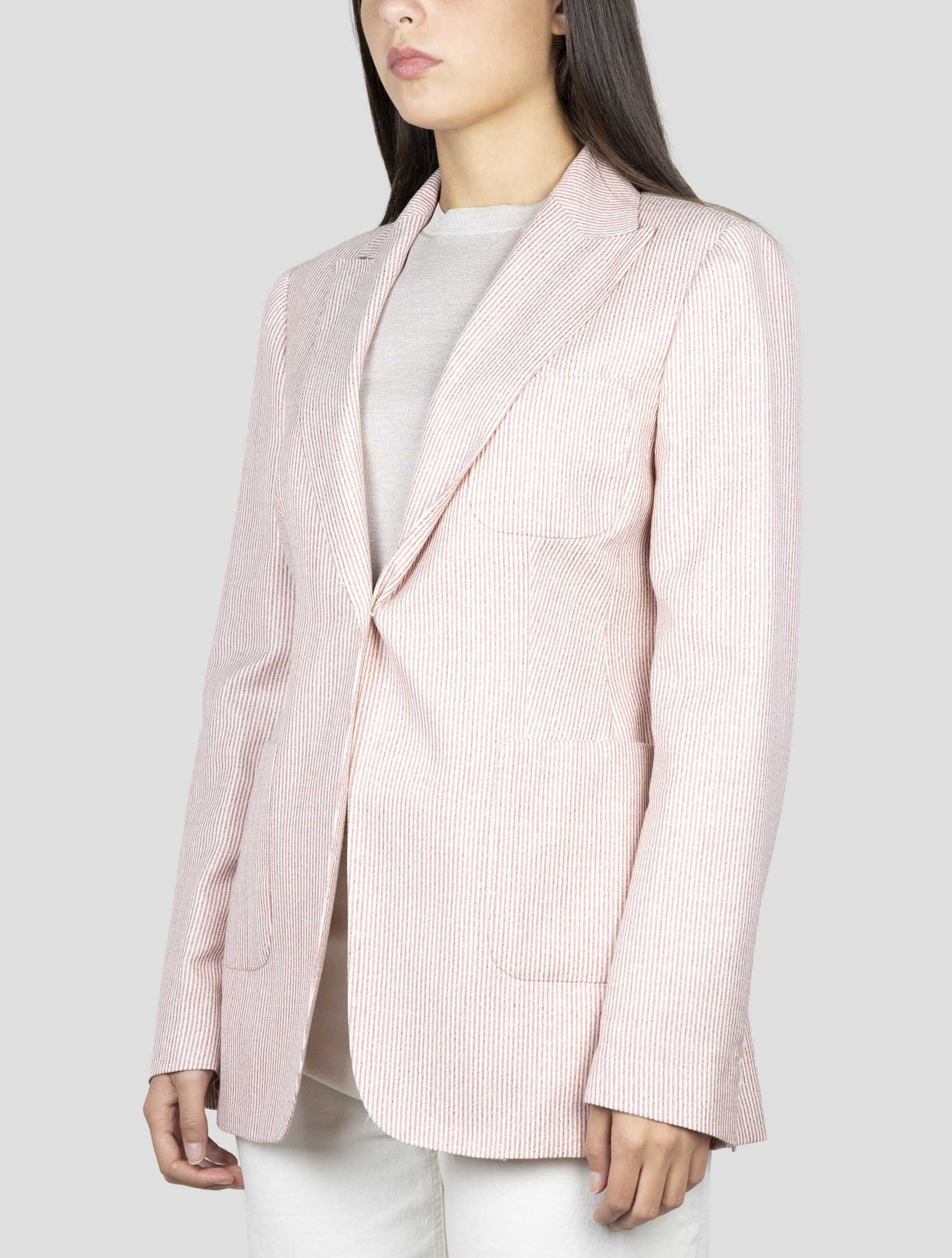 Kiton Red White Cashmere Silk Linen Blazer