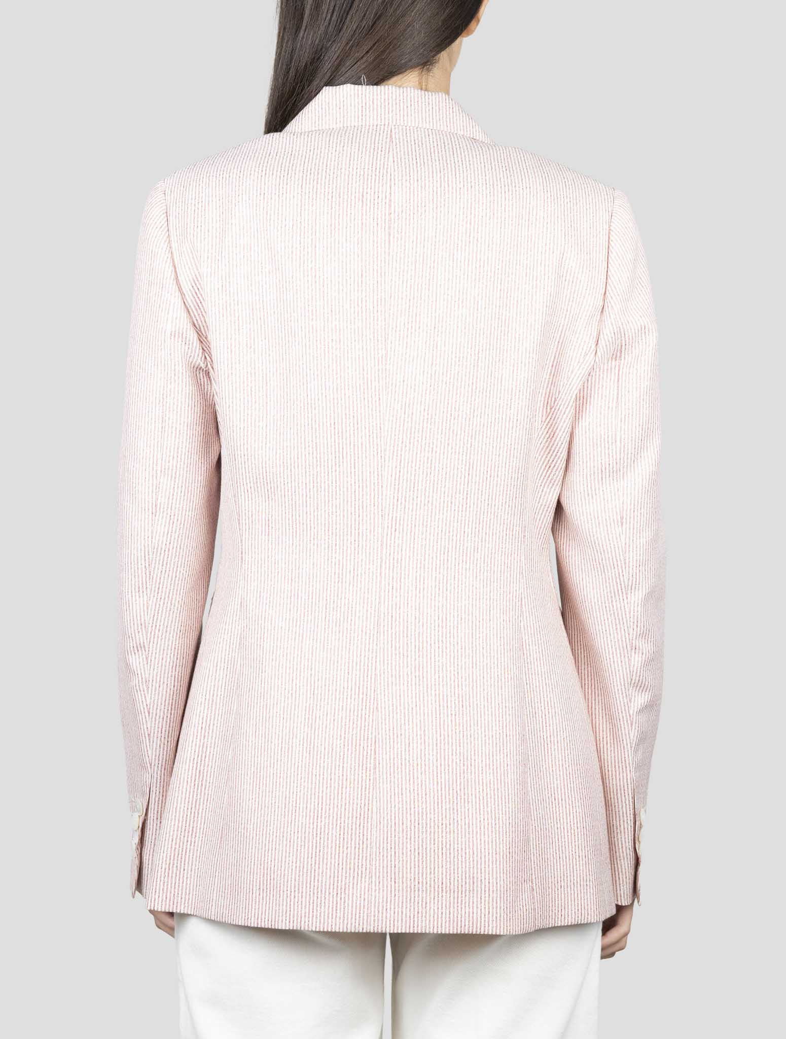 Kiton Red White Cashmere Silk Linen Blazer