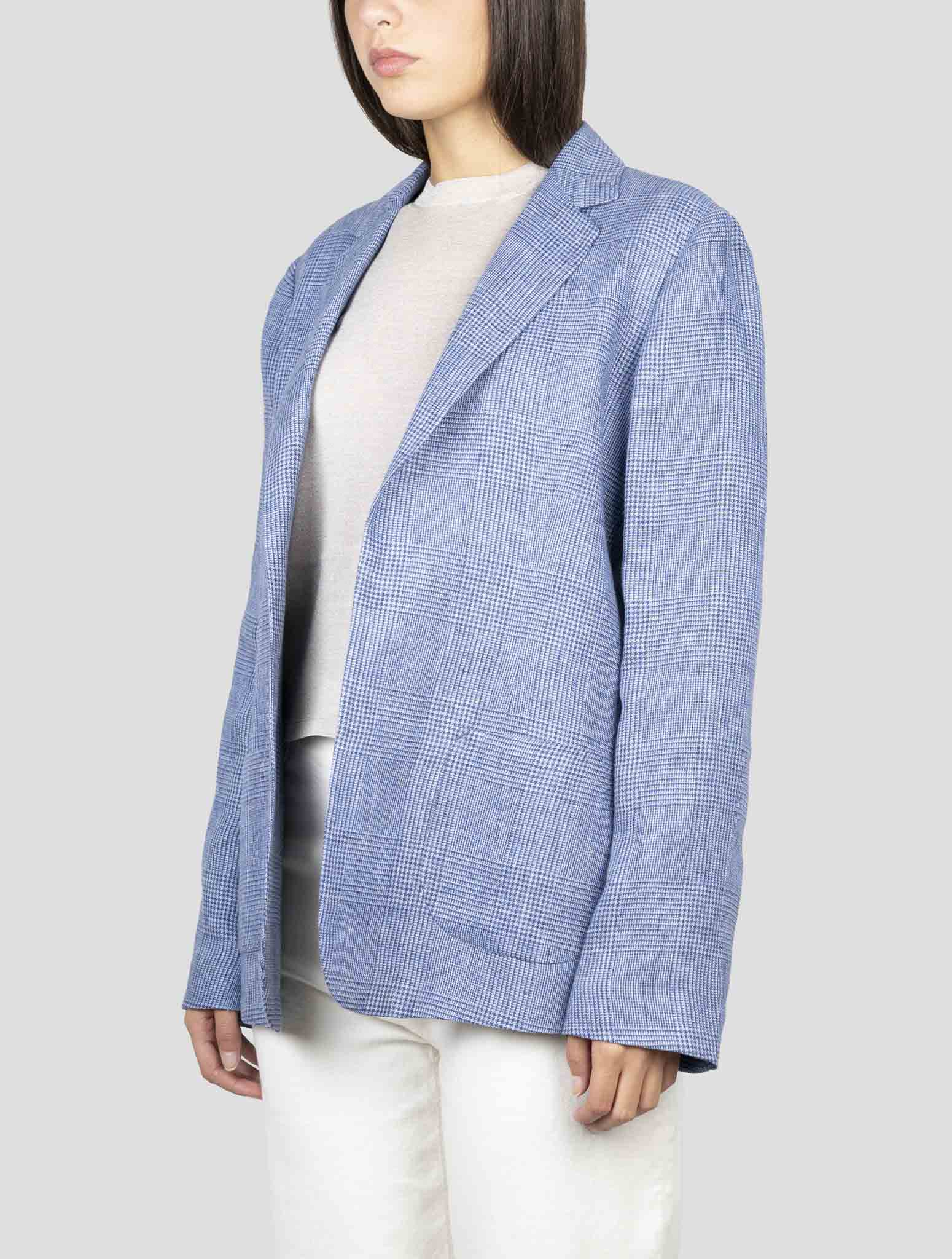 Kiton Blue Linen Blazer