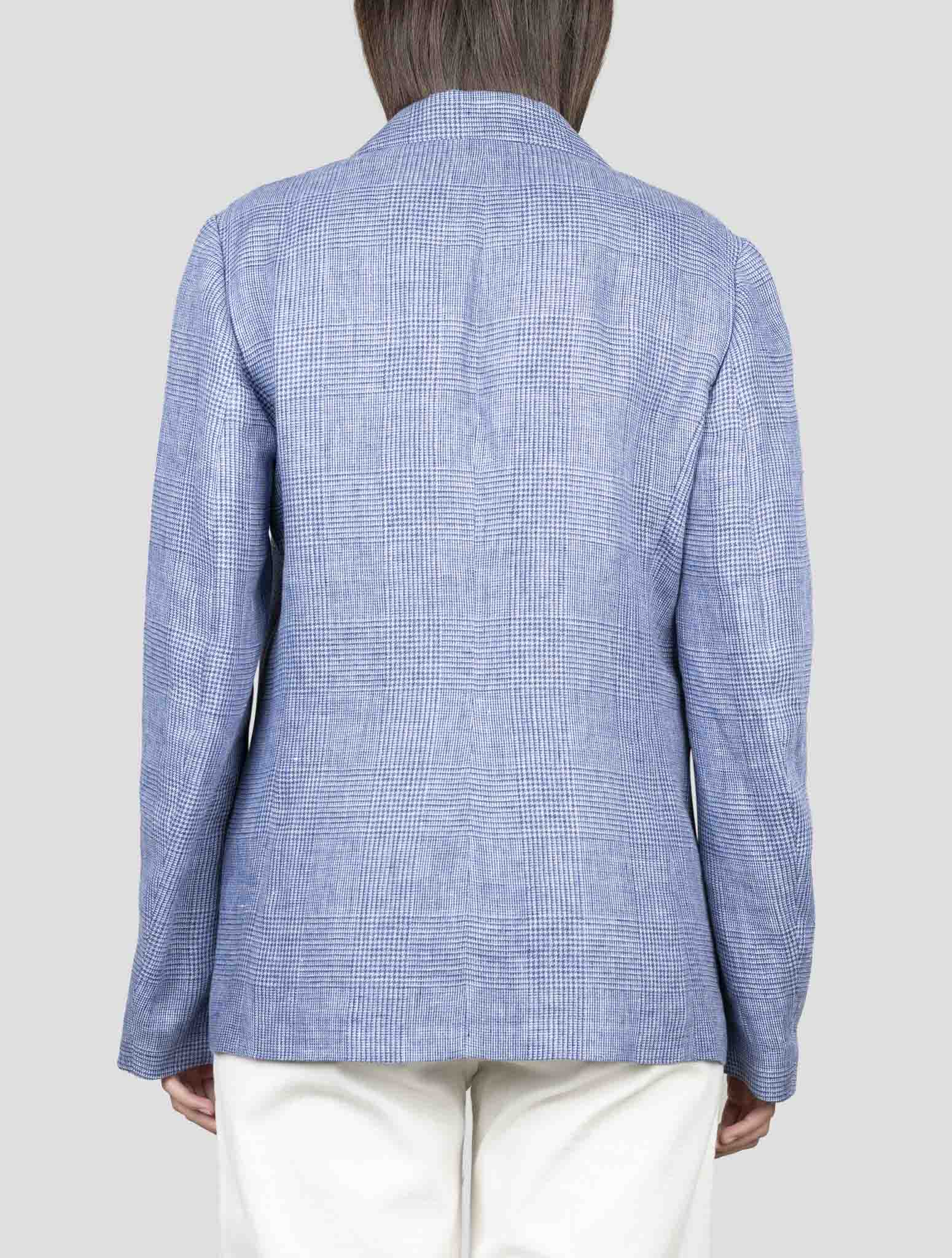 Kiton Blue Linen Blazer
