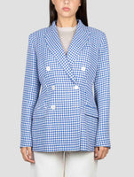Kiton Blue White Cashmere Linen Blazer