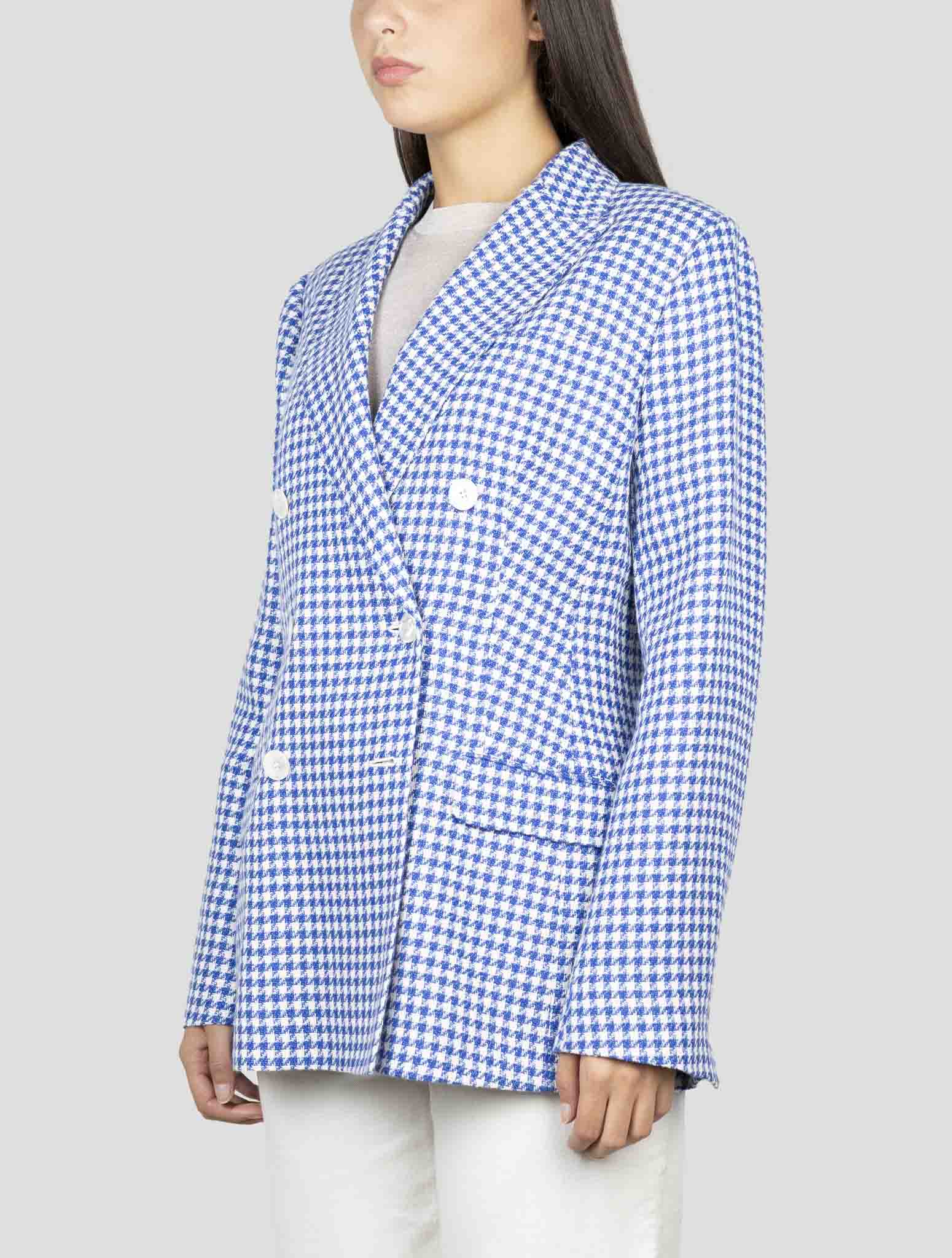 Kiton Blue White Cashmere Linen Blazer