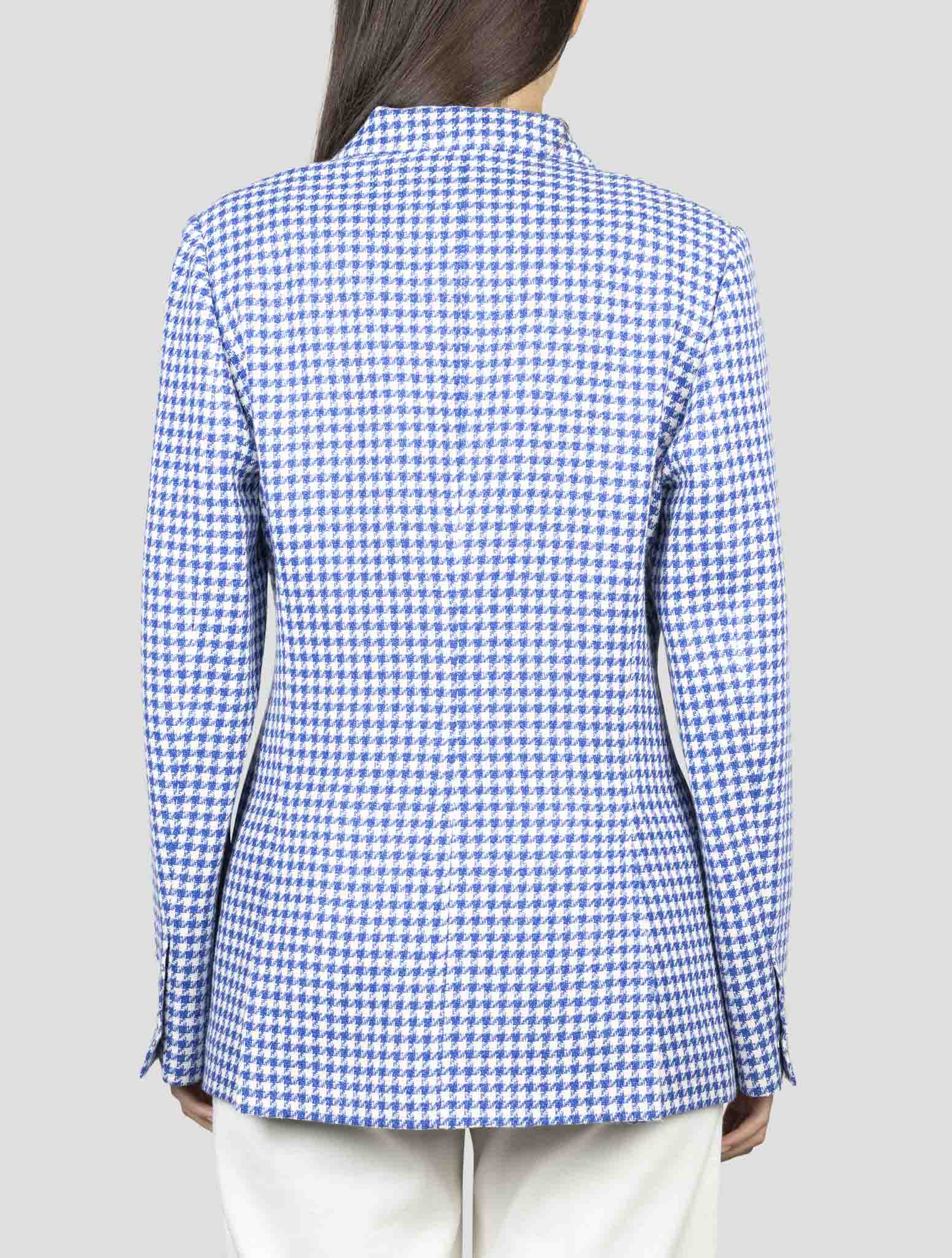 Kiton Blue White Cashmere Linen Blazer