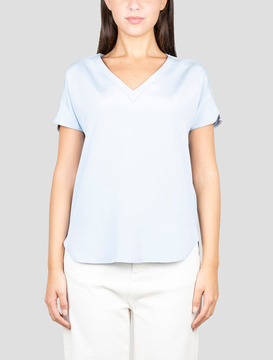 Kiton Light Blue Silk Ea Shirt