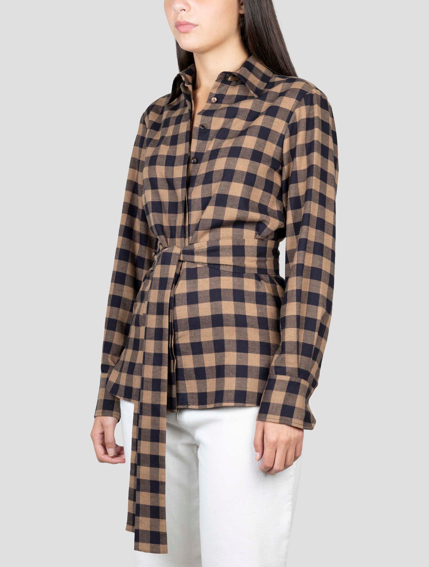 Kiton Brown Cotton Wool Shirt