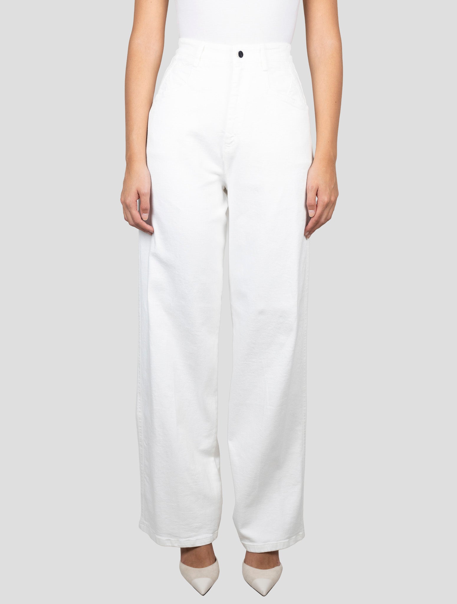 Kiton White Cotton Ea Jeans