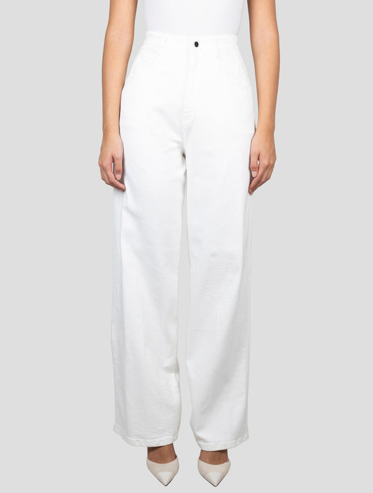 Kiton White Cotton Ea Jeans
