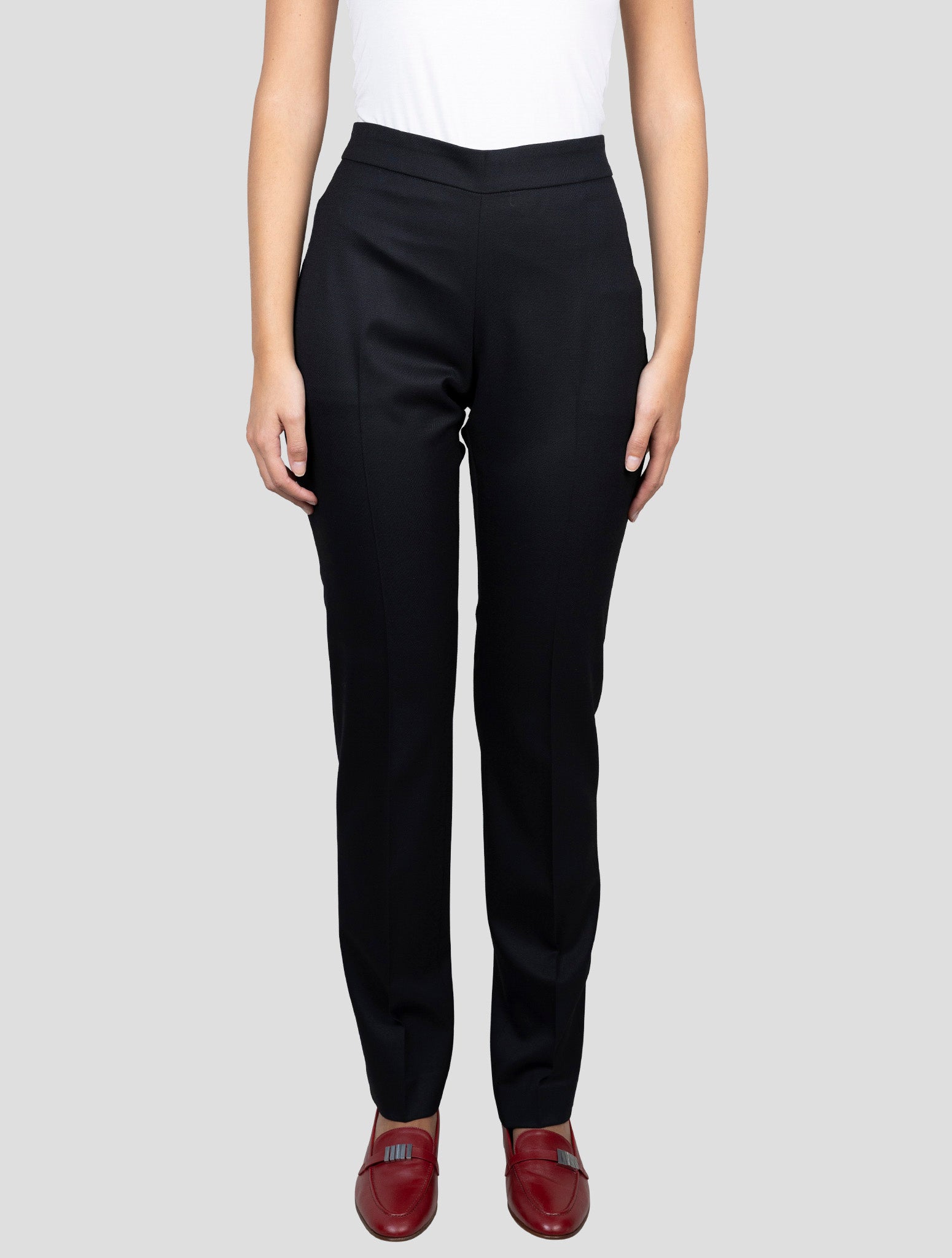 Kiton Black Virgin Wool Ea Dress Pants