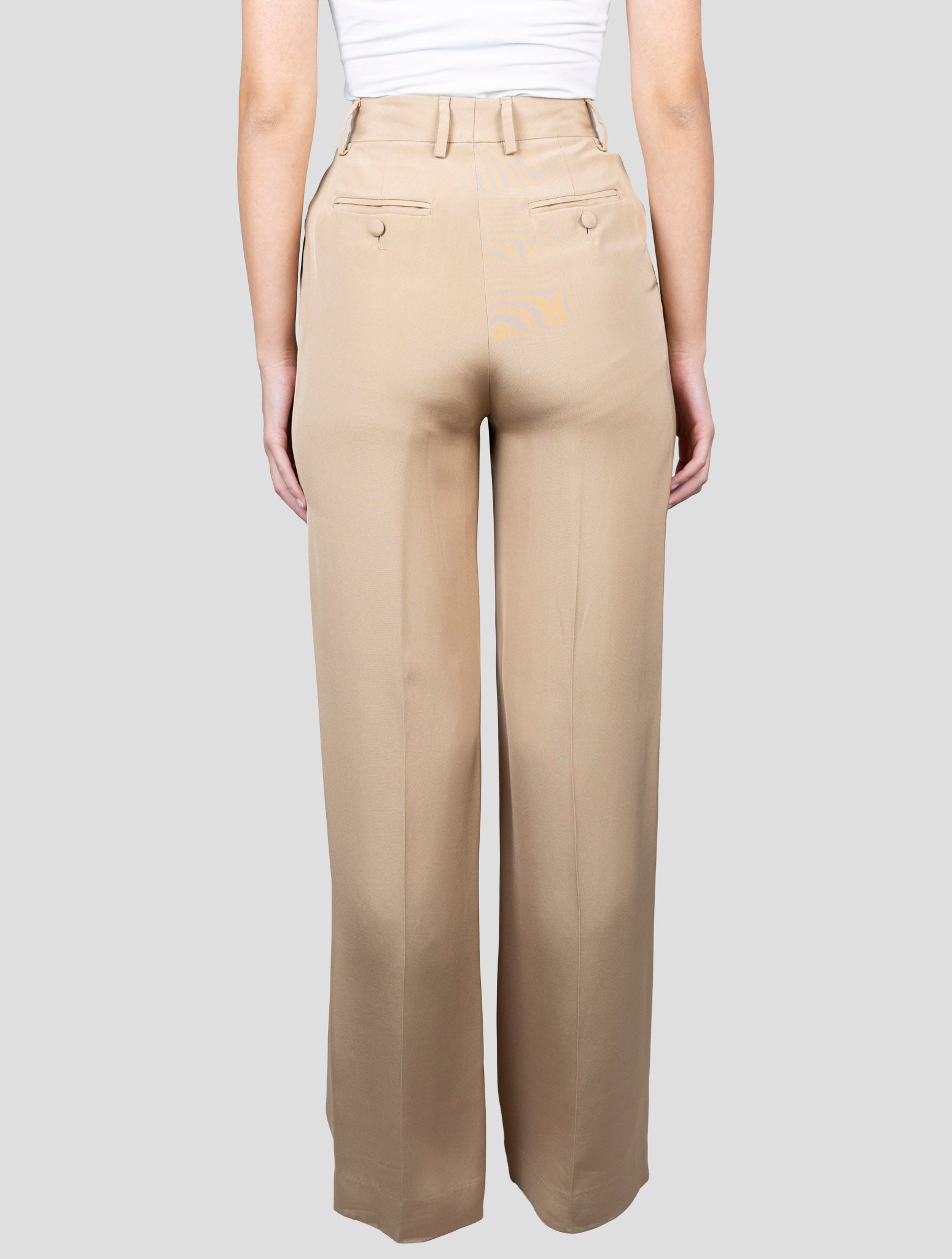 Kiton Beige Silk Dress Pants