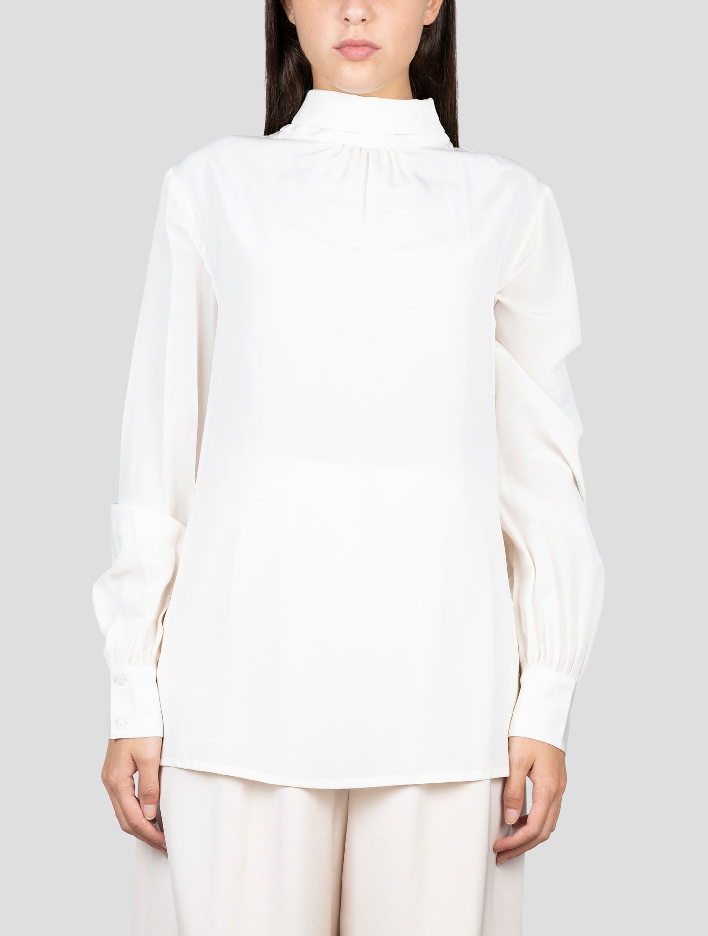 Kiton White Silk Shirt
