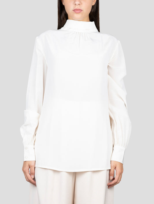 Kiton White Silk Shirt
