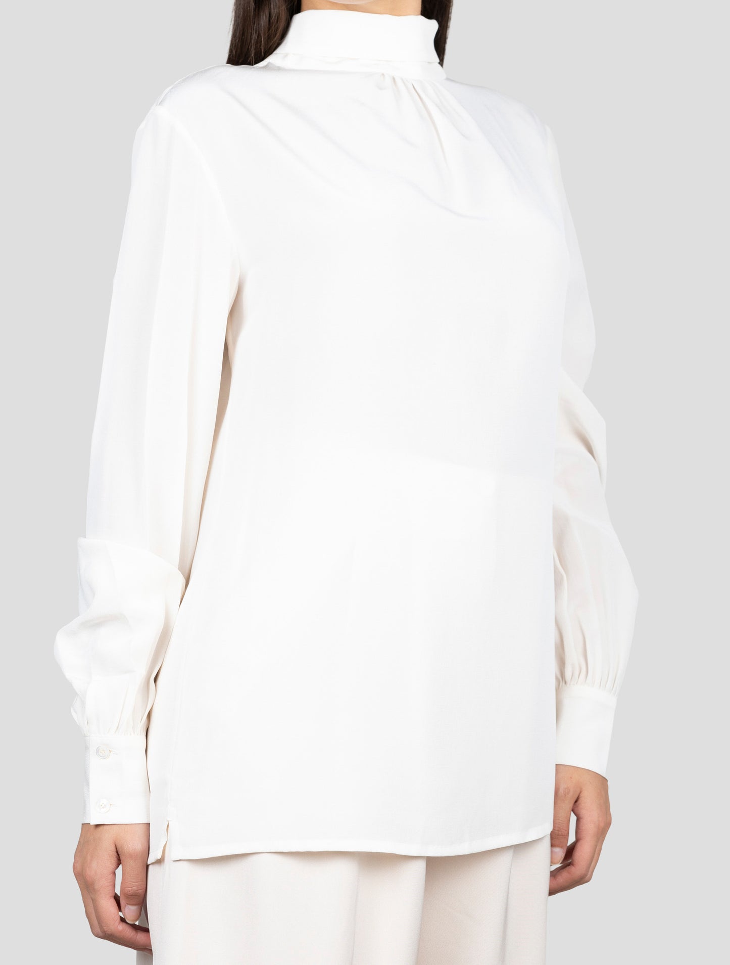 Kiton White Silk Shirt