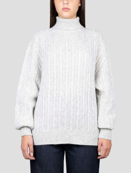 Kiton Gray Cashmere Silk Sweater Turtleneck