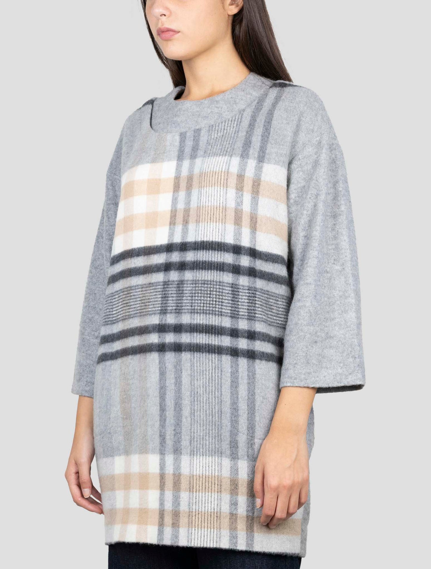 Kiton Blue White Cashmere Silk Sweater Turtleneck