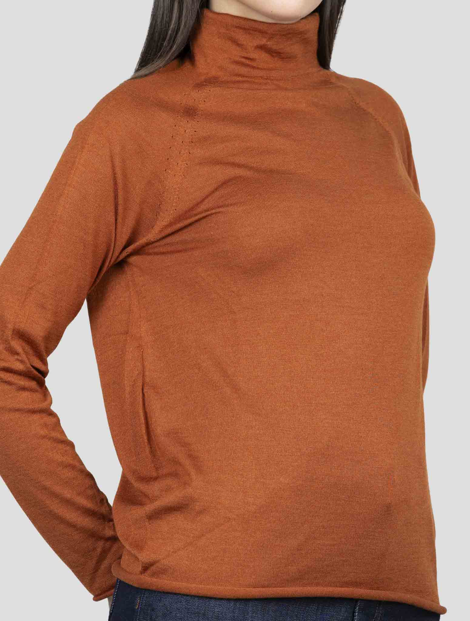 Kiton Brown Cashmere Silk Sweater Turtleneck